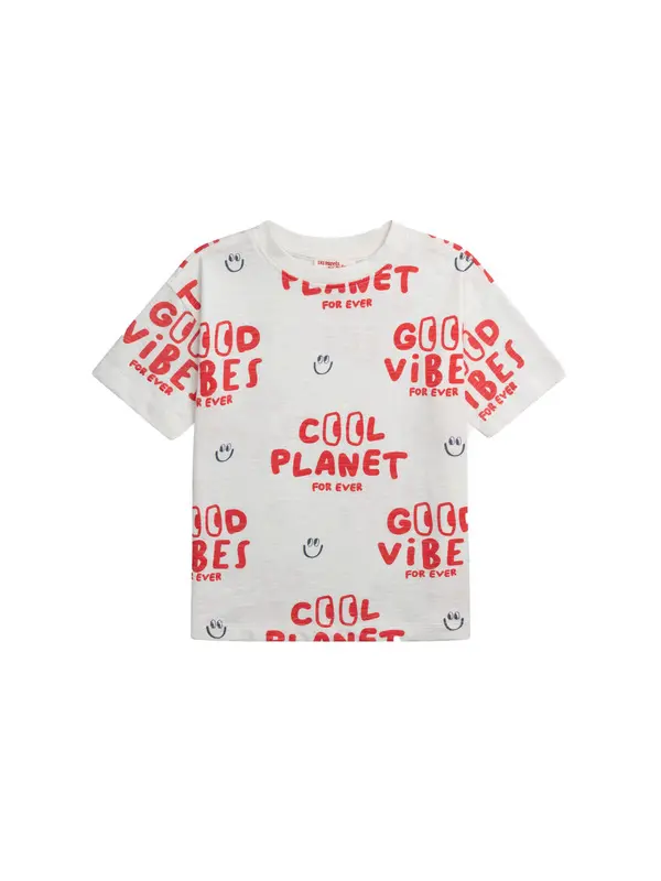 Ecru Short Sleeve T-Shirt for Boys