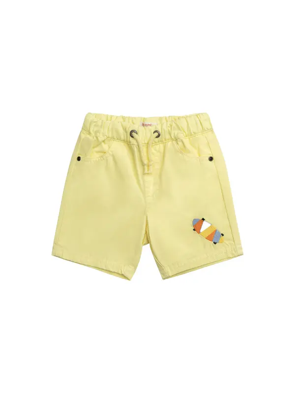 Cotton Shorts with Skateboard Embroidery