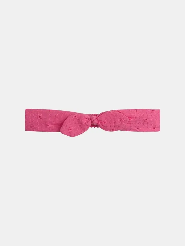 Bright Pink Eyelet Bow Headband