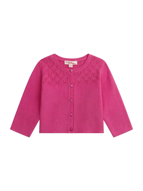 Pointelle Knit Button-Up Cardigan Image