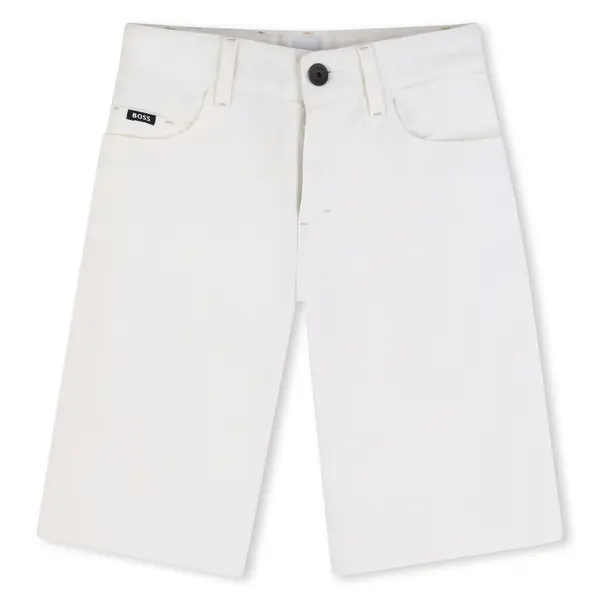 Bermuda Cotton Shorts with Logo Patch