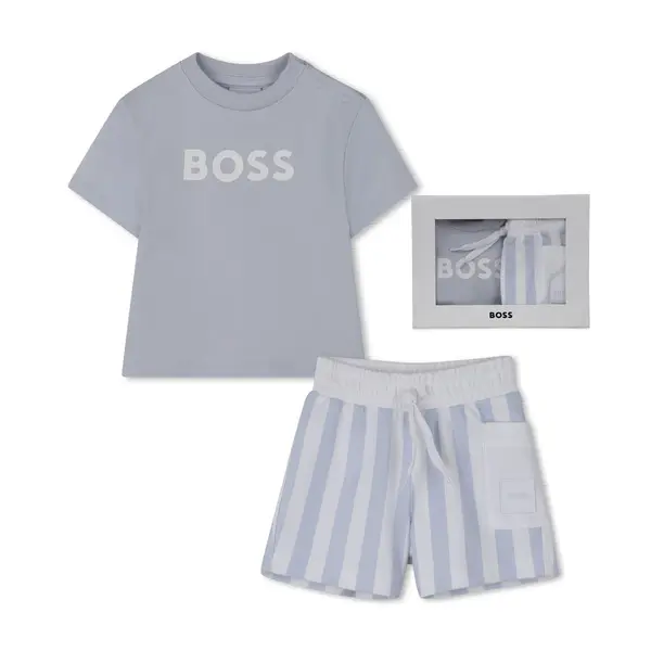 Gift-boxed T-shirt & Striped Shorts Set