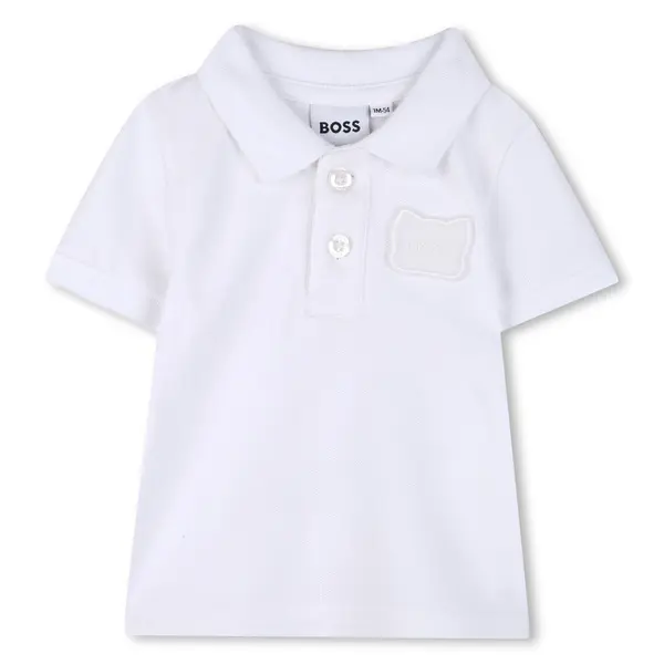 Buttoned Patch Short Sleeve Polo