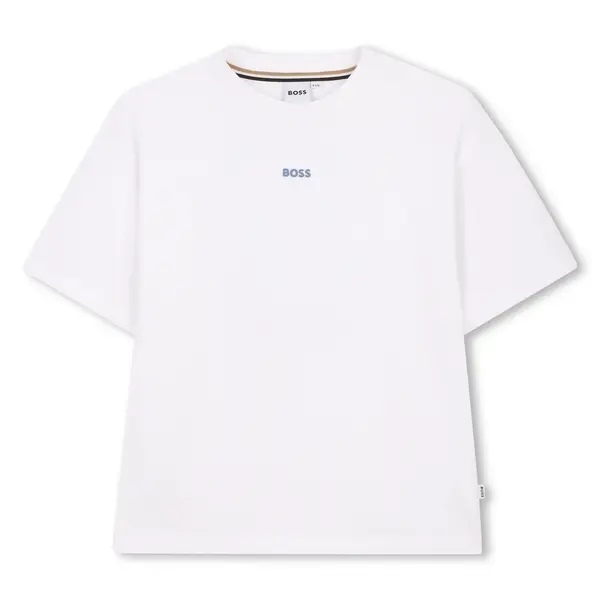 Crew Neck  Short Sleeve Cotton T-shirt with Gradient Print