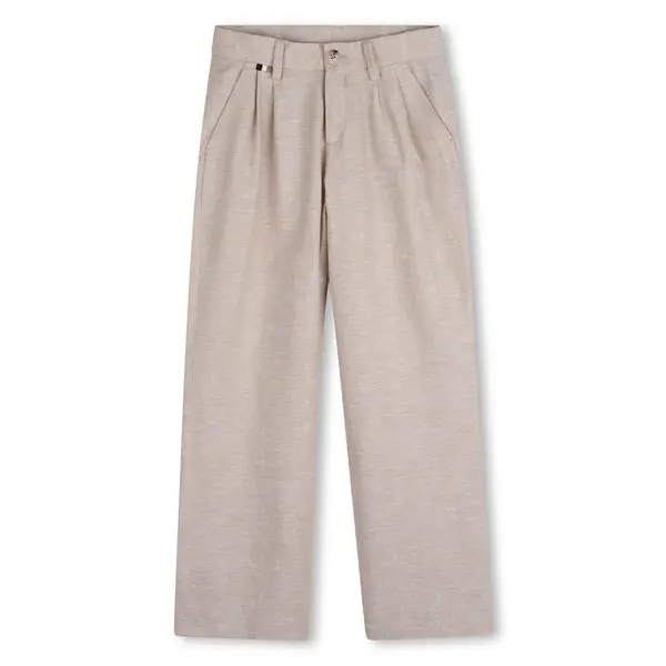Linen Blend Pleated Suit Trousers