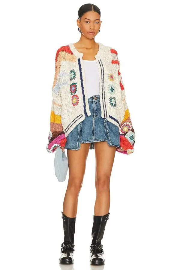 Clear Skies Long Puff Sleeves Cardigan