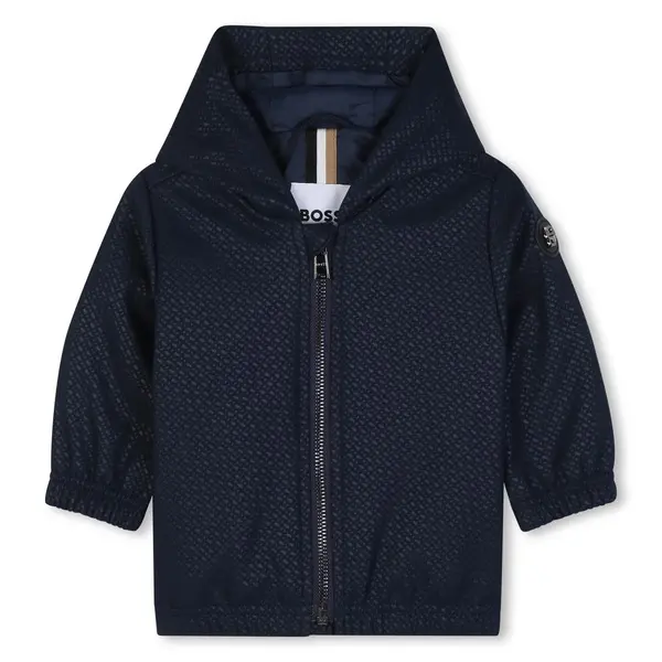 Textured Hooded Fabric Jacket 