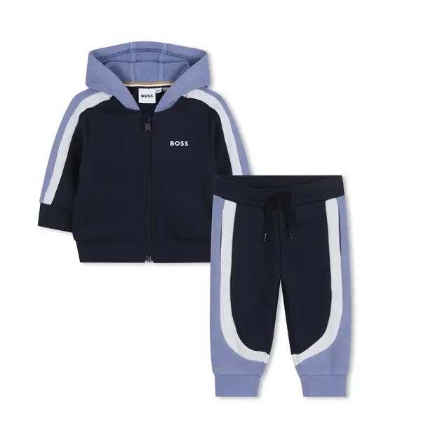 Hooded Colour-block Tracksuit Set