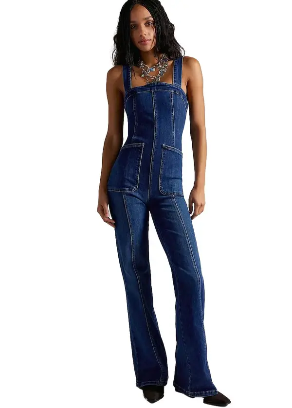 Bootcut Denim Jumpsuit