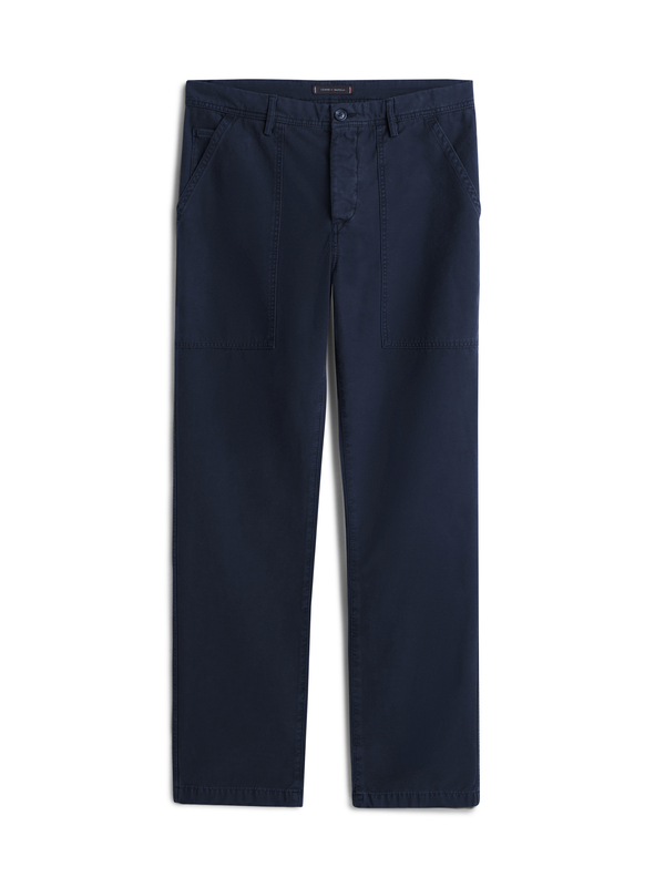 Washed Textured Sateen Utility Trousers
