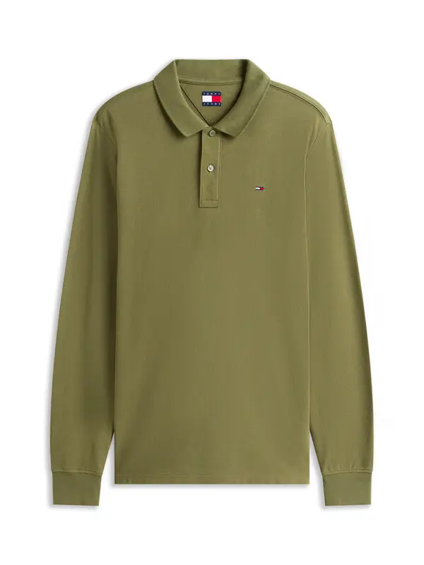 Long Sleeve Cotton Polo Top
