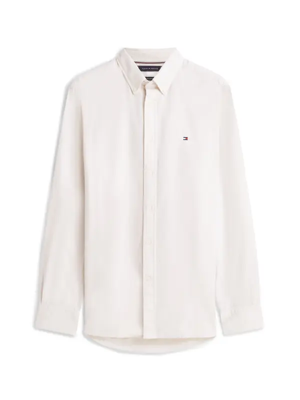 Regular Fit Twill Shirt With Linen