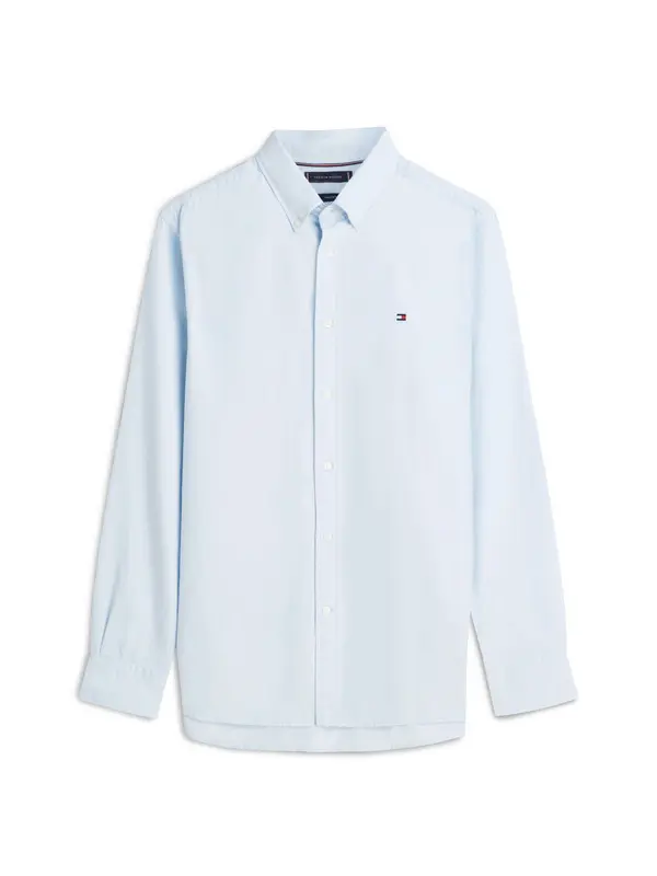 Regular Fit Twill Shirt With Linen