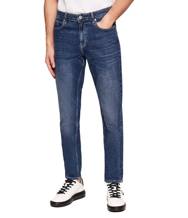 Slim-Fit Medium Wash Denim Jeans
