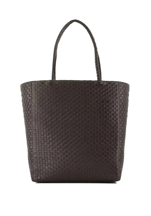Woven Leather Tote Bag