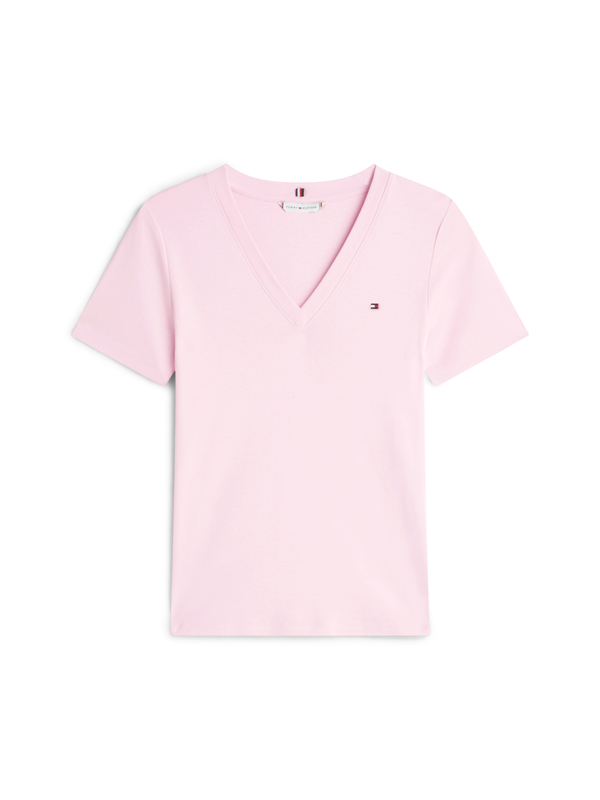 Ribbed Slim V-Neck T-Shirt