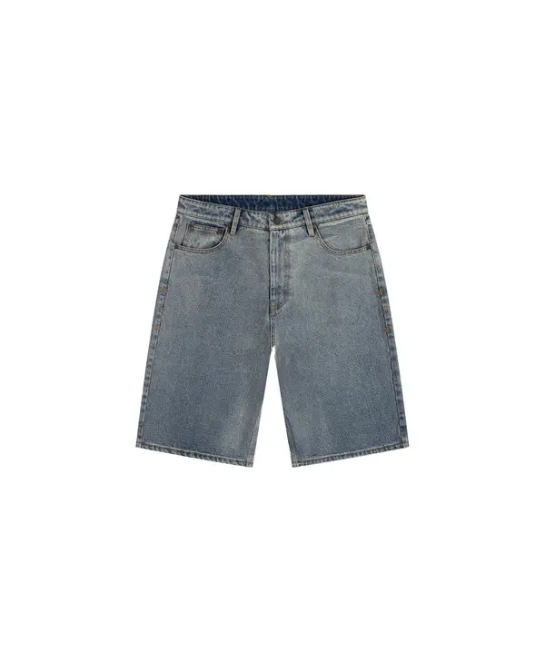 Denim Compact Shield Embroidery Denim Shorts