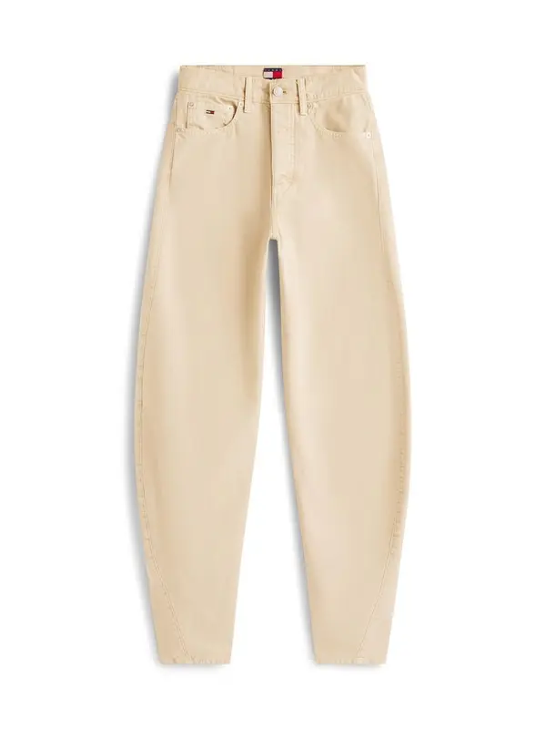 Mid Rise Wide Barrel Leg Trousers
