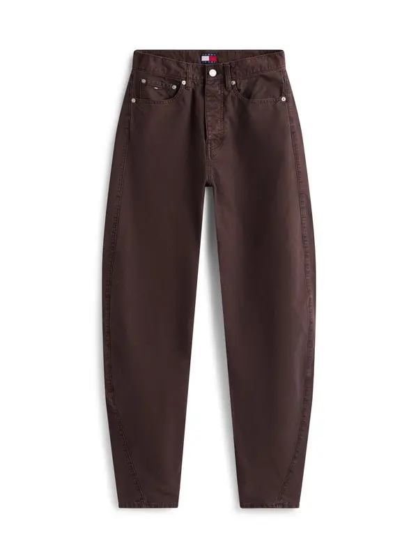 Mid Rise Wide Barrel Leg Trousers