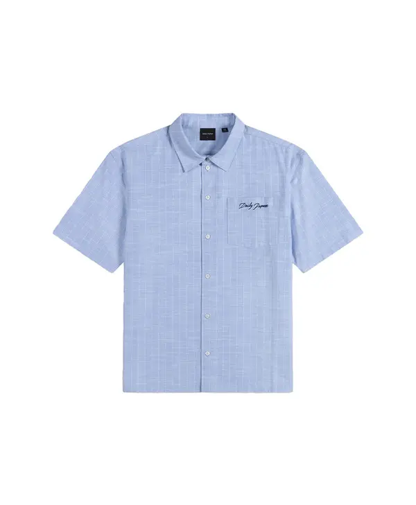 Blue Stripe Script Short Sleeve Shirt
