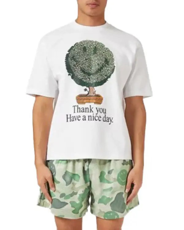 Smiley Bonsai Tree Short Sleeve T-Shirt