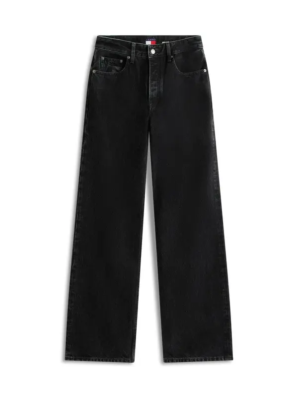 Mia Mid Rise Relaxed Straight Leg Black Jeans