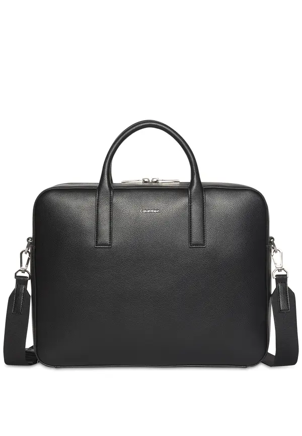 Pebbled Leather Slim Briefcase