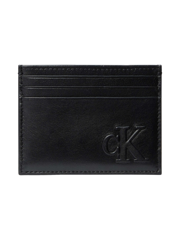 Embossed Logo Smooth Leather Card Holder
