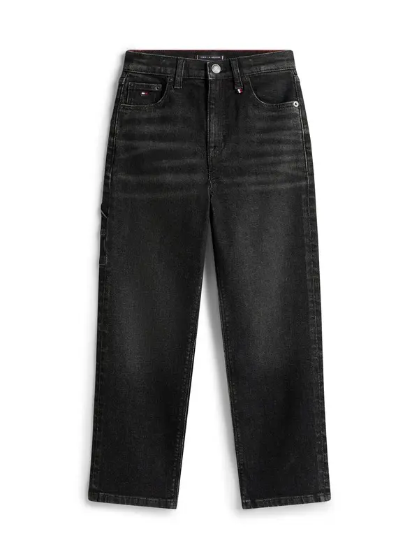 Relaxed Fit Adjustable Waist Cotton Jeans Image