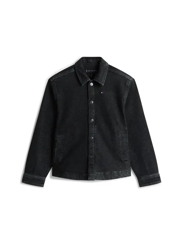 Denim Jacket with Back Logo Prints Image