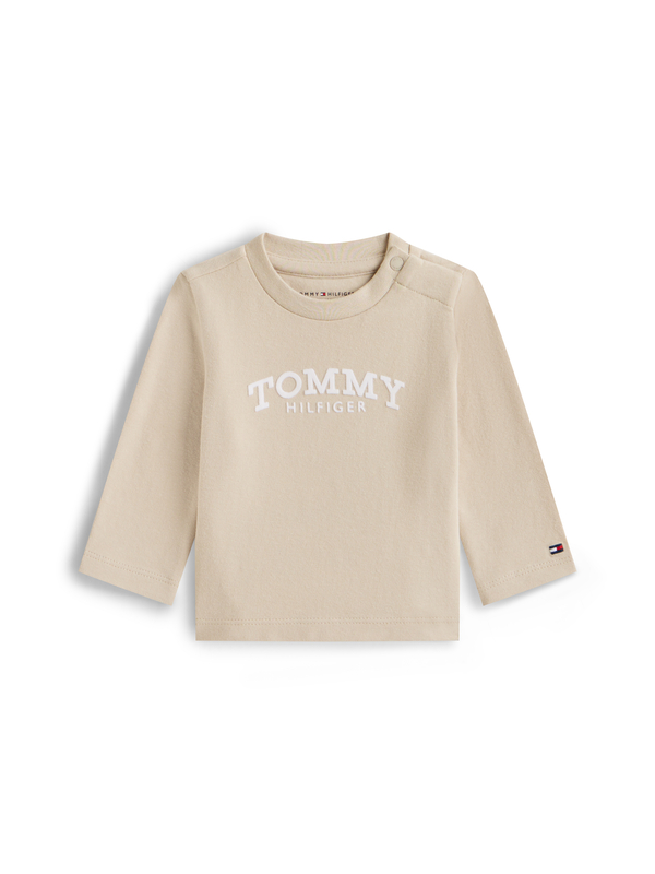 Kids Neutral Textured Logo Long Sleeve T-Shirt