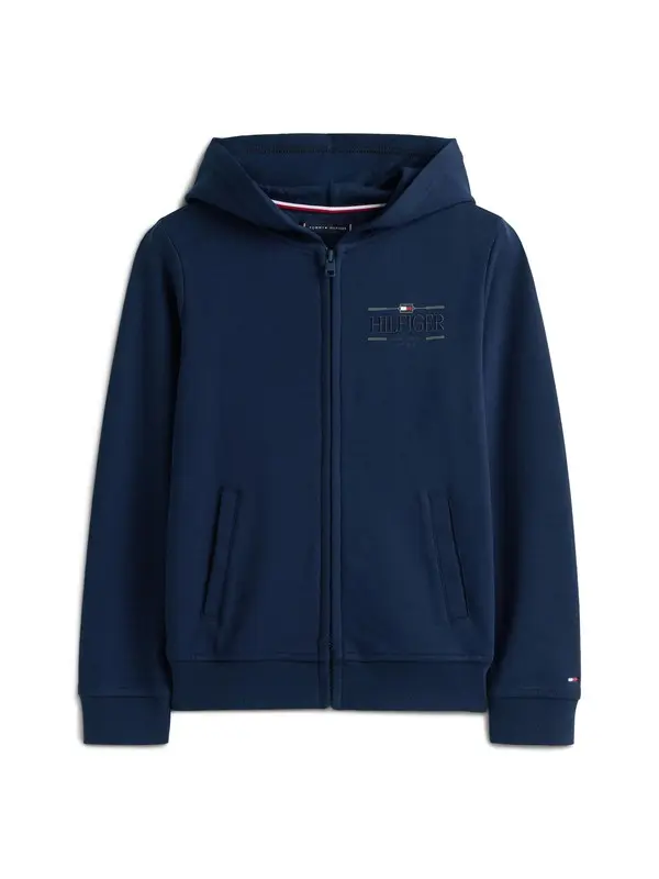 Logo Embroidery Interlock Knit Zip-Thru Hoody