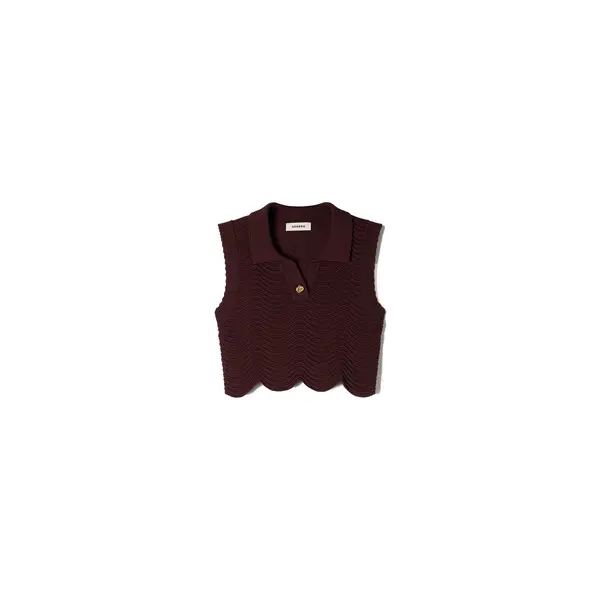Cropped Decorative Knit Top