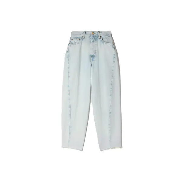 Faded Barrel Cotton Jeans