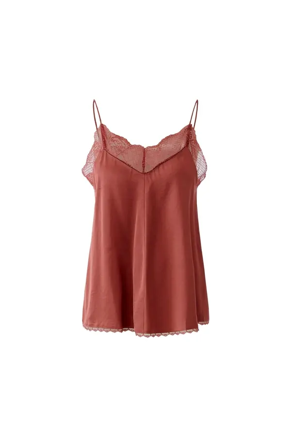Deep V-neck Satin Camisole Top