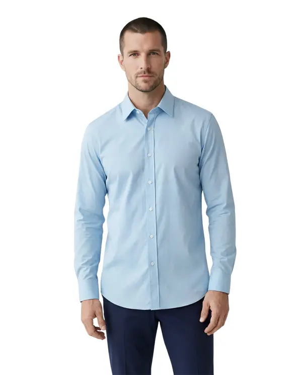 Stretch Slim-Fit Casual Long Sleeve Shirt