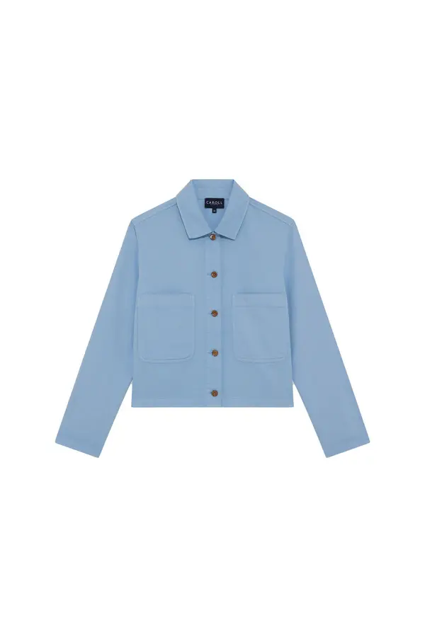 Cropped Workwear Jacket with Patch Pockets