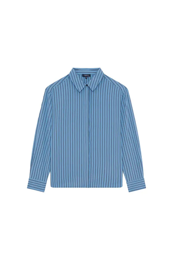 Straight Cut Pinstriped Organic Cotton Shirt