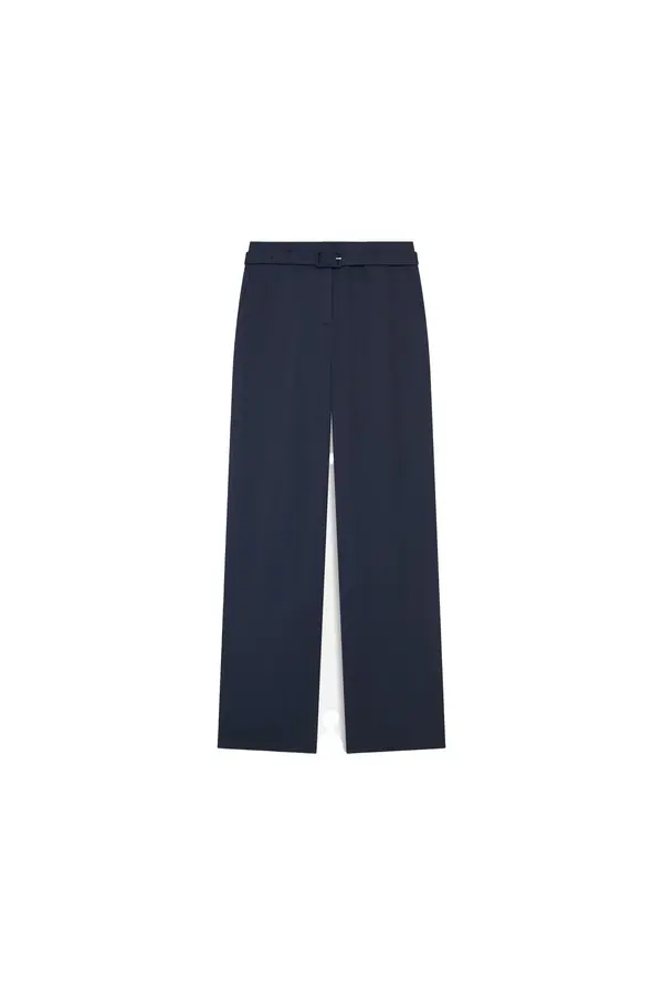 Satin-Finish Straight-Leg Pants