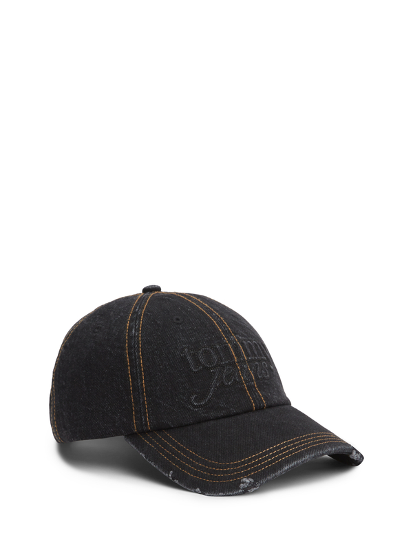 Embossed Logo Denim Baseball Cap