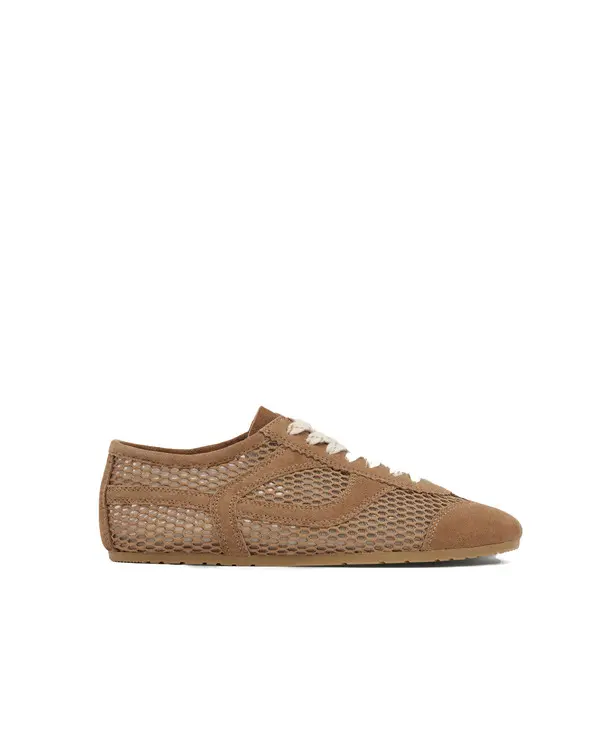 Mesh and Suede Low-Profile Sneakers