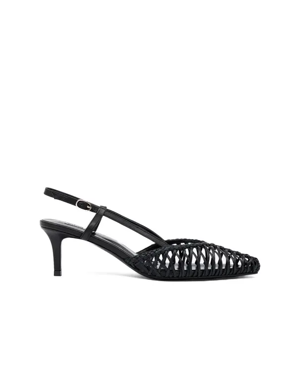 Pointed Toe Low Heel Slingback Pump