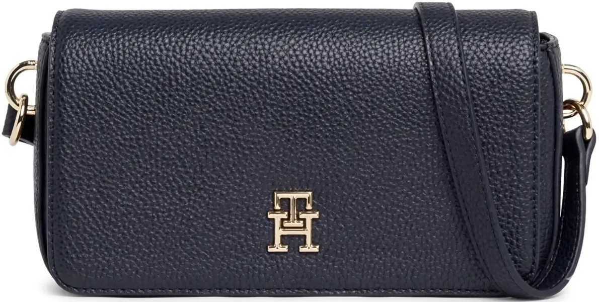 TH Emblem Flap Leather Crossbody Bag