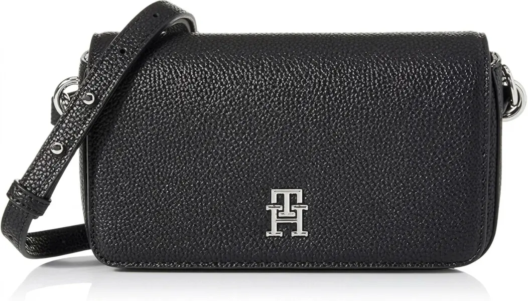 TH Emblem Flap Leather Crossbody Bag