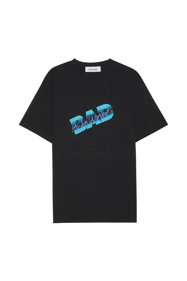 Relaxed Fit Short Sleeve T-shirt with "bad andy warhol" Print