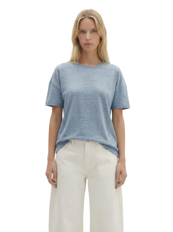 Linen T-Shirt With Embroidered Wings