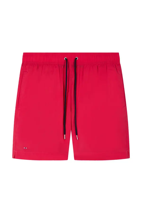 Solid Color Small Logo Swim Shorts