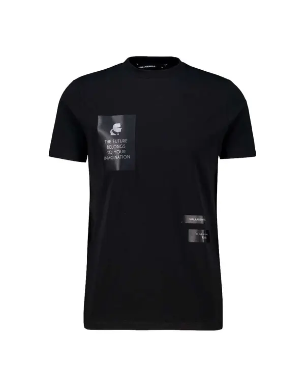 Short Sleeve T-shirt with Multi-Layered Narrative Patches