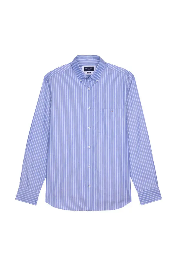 Regular Fit Striped Pinpoint Cotton Shirt