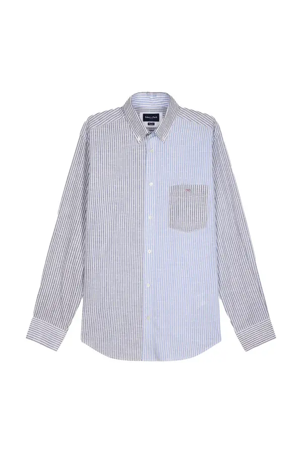 Striped Dobby Jacquard Cotton Shirt